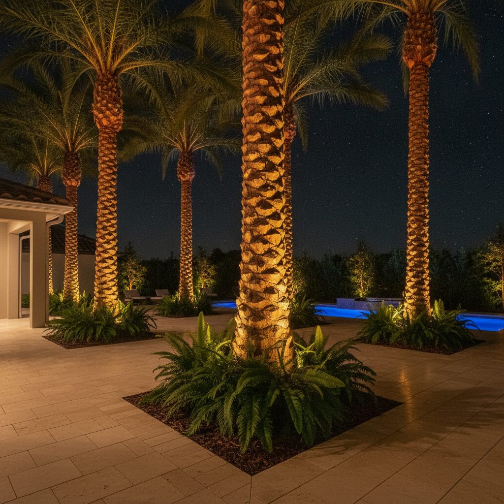 Layered landscape lighting detail