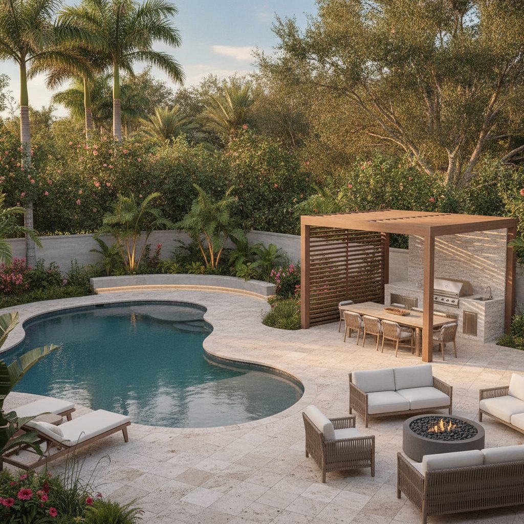 Paver deck and pergola, Lake Mary
